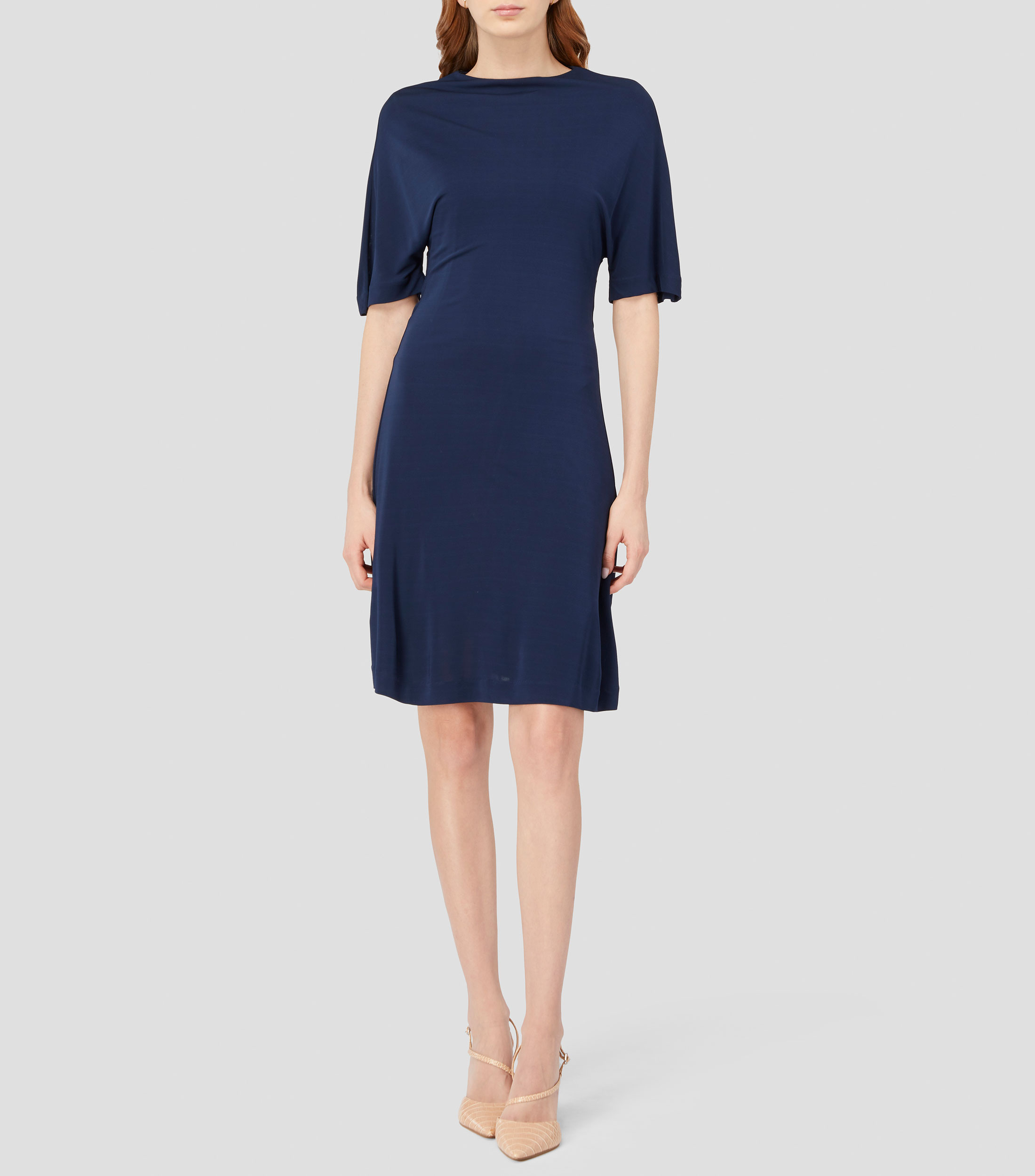 Vestido de punto con detalle drapeado en la espalda Mujer